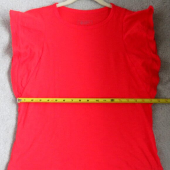 Candace Cameron Bure Breezy Orange 100% Cotton Flutter Cap Sleeve Top Size XXS - Picture 8 of 16